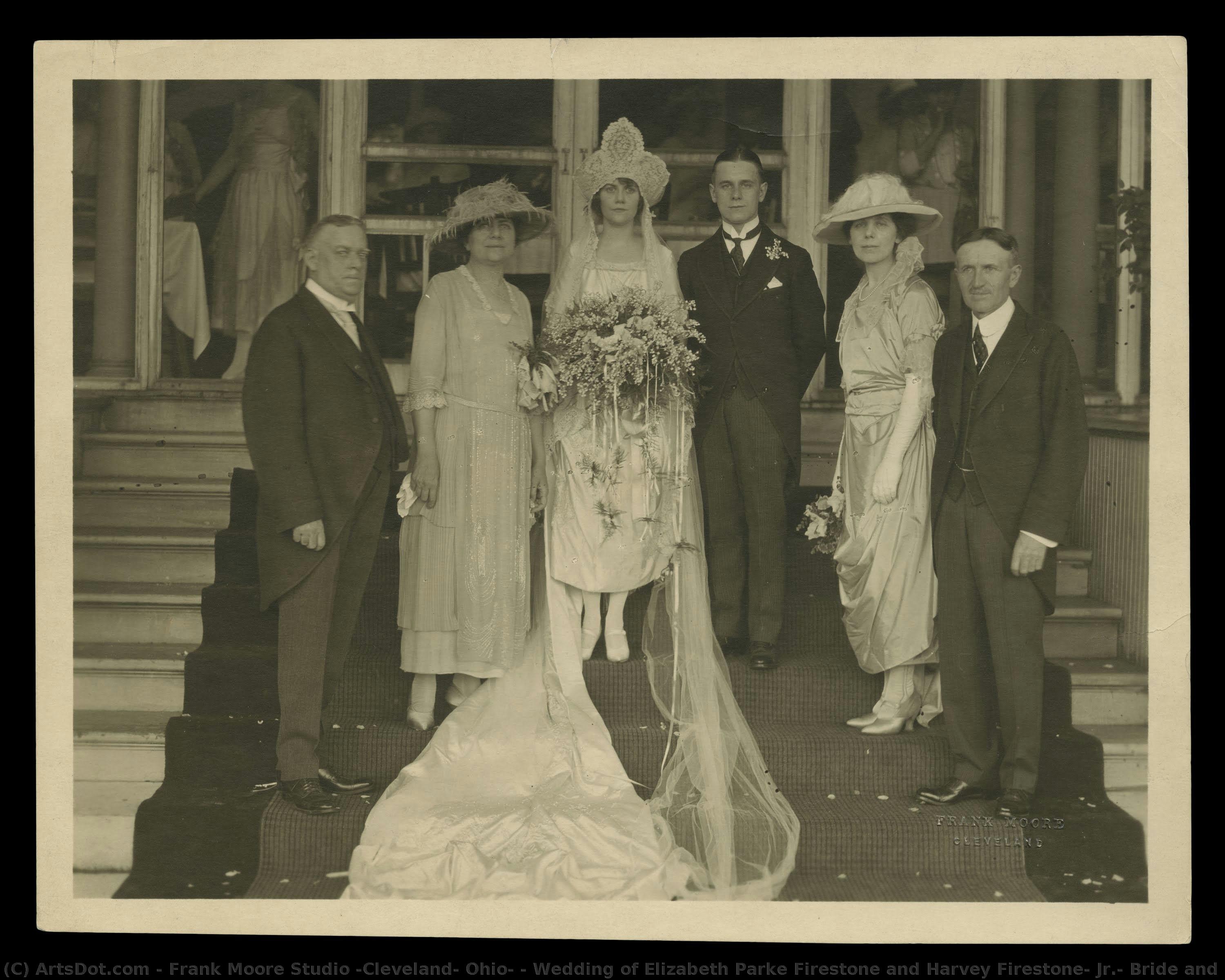 Wedding Of Elizabeth Parke Firestone And Harvey Firestone, Jr., Bride And Groom With Their Parents, June 25, 1921 — Frank Moore Studio (cleveland, Ohio)