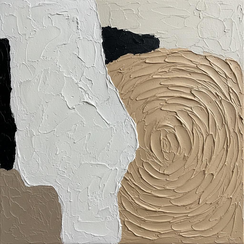 Monolithische Echos Von Elfenbein Und Schatten In Skulpturalem Impasto-relief — David Moreau