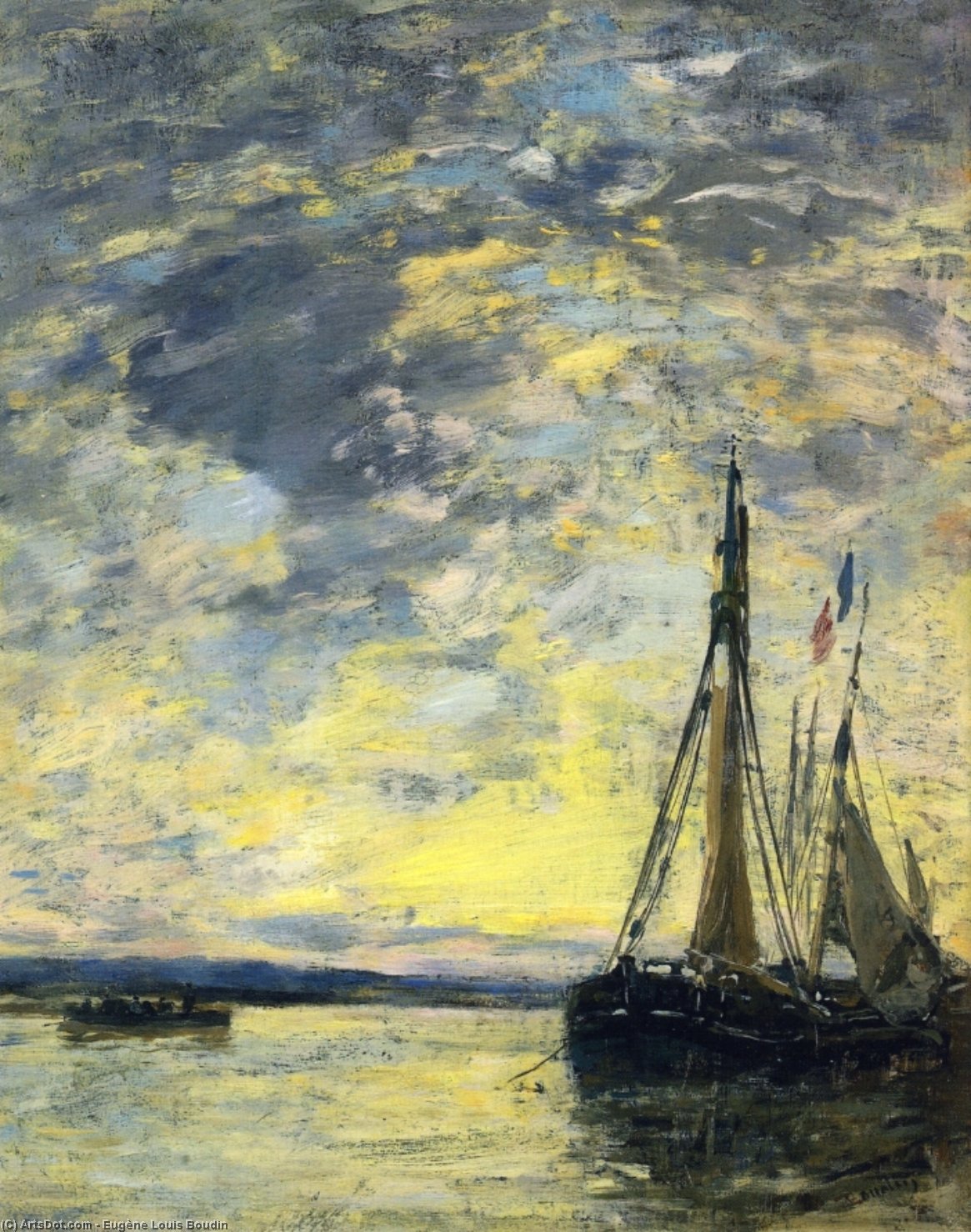Sailboats At The Quay — Eugène Louis Boudin