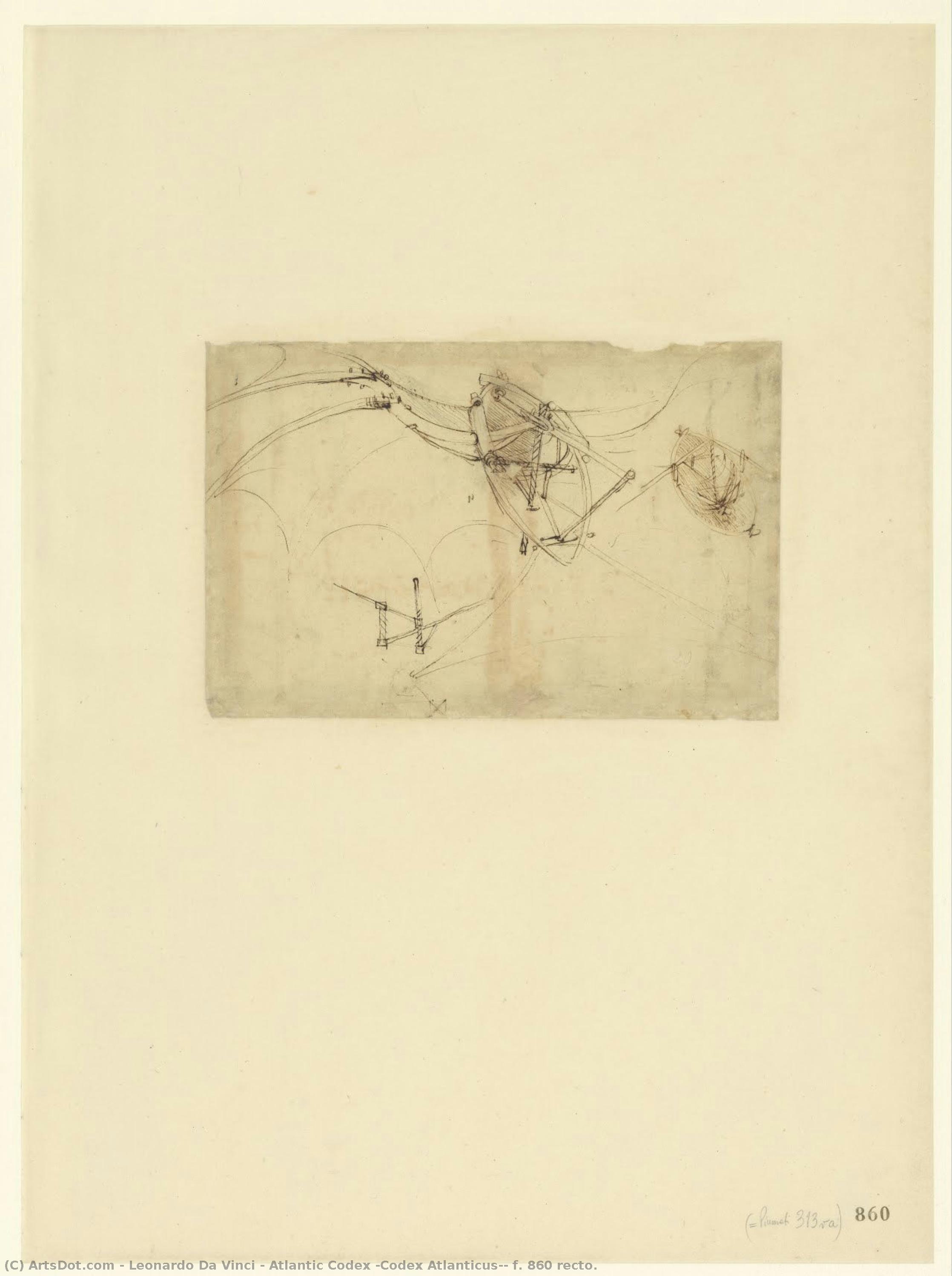 Atlantic Codex (codex Atlanticus), F. 860 Recto. — Leonardo Da Vinči