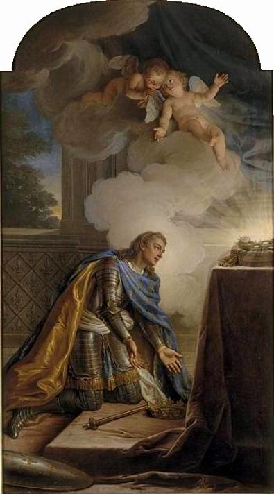 Louis Xv In The Guise Of Saint Louis Receiving The Crown Of Thorns — Charles Antoine Coypel Iv