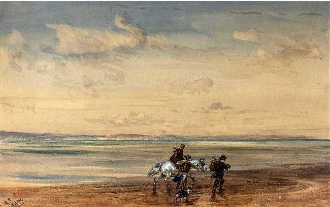 Figures Crossing The Sands — David Cox