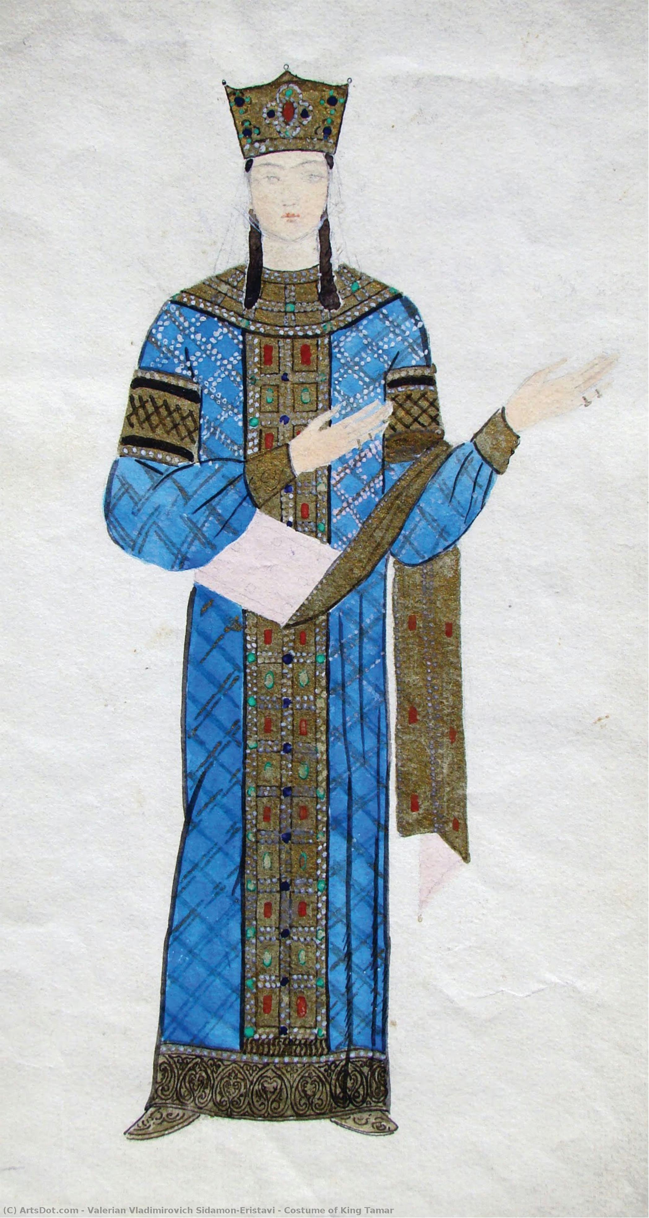 Costume Of King Tamar — Valerian Vladimirovich Sidamon-eristavi