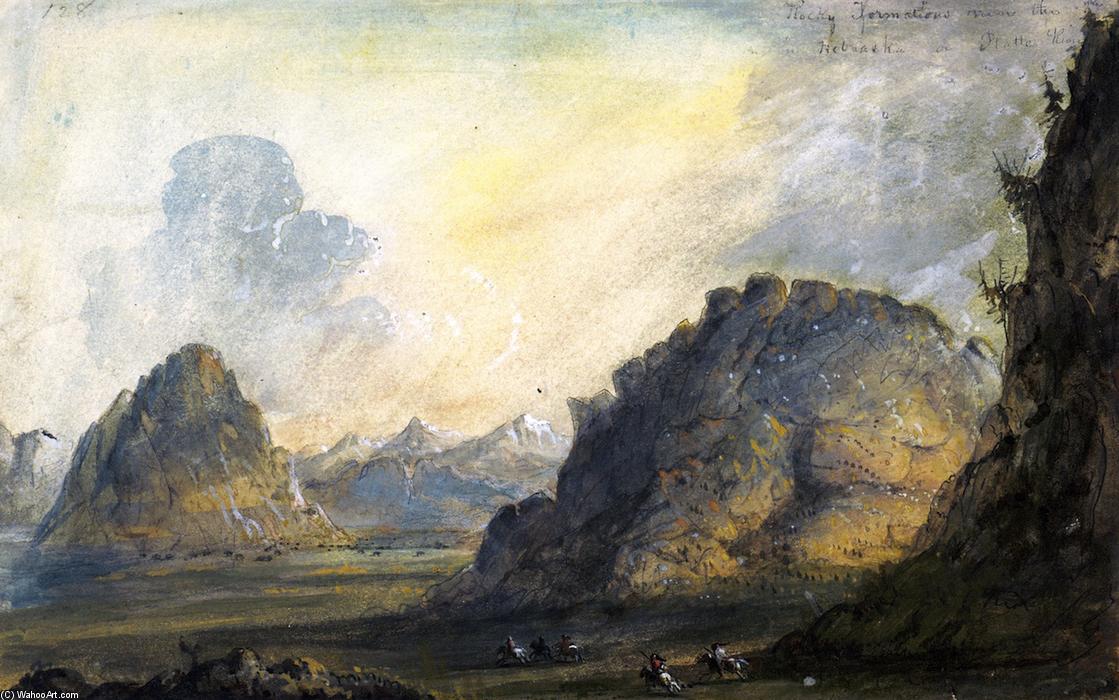 Rocky Formations Near The Nebraska Or Platte River — Alfred Jacob Miller