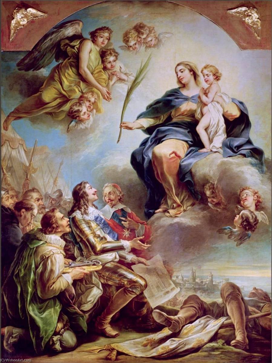 Life Of St Augustine Louis Xiii Dedicating The Church Of Notre Dame Des Victoires To The Virgin — Charles-andré Van Loo