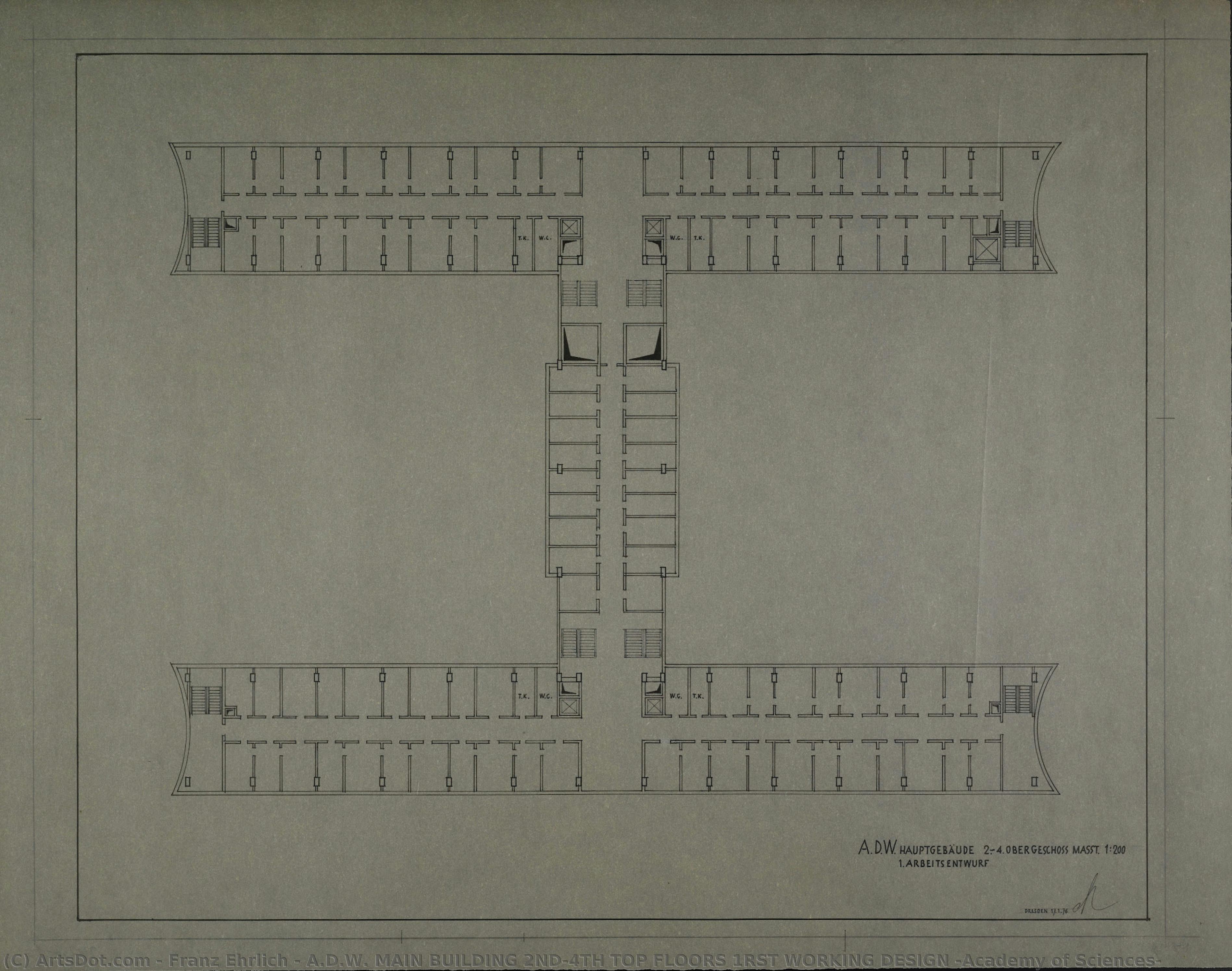 A.d.w. Main Building 2nd-4th Top Floors 1rst Working Design (academy Of Sciences) — Franz Ehrlich