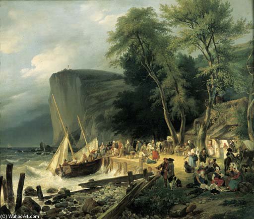 A View Of The Coast At Le Havre By La Hève — Auguste Xavier Leprince