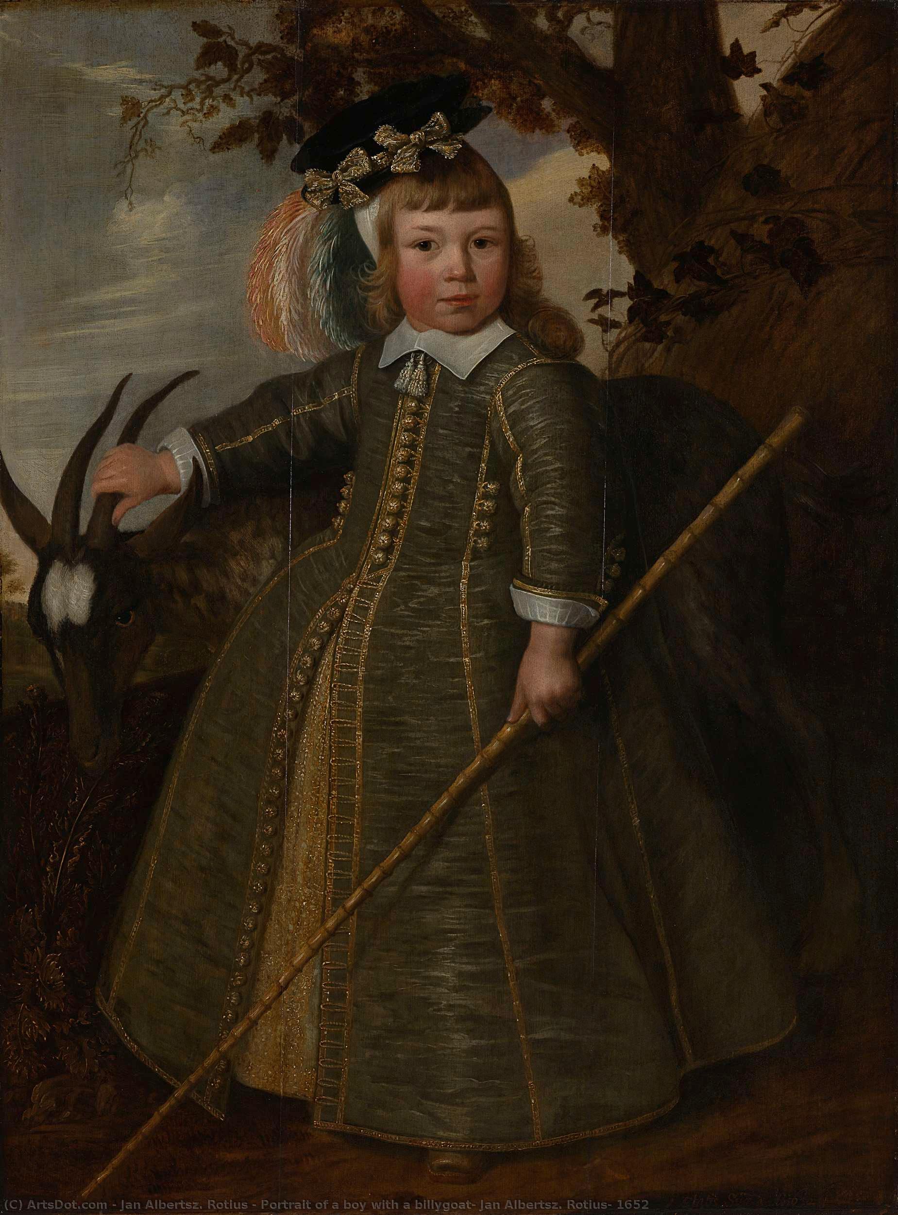 Portrait Of A Boy With A Billygoat, Jan Albertsz. Rotius, 1652 — Jan Albertsz. Rotius