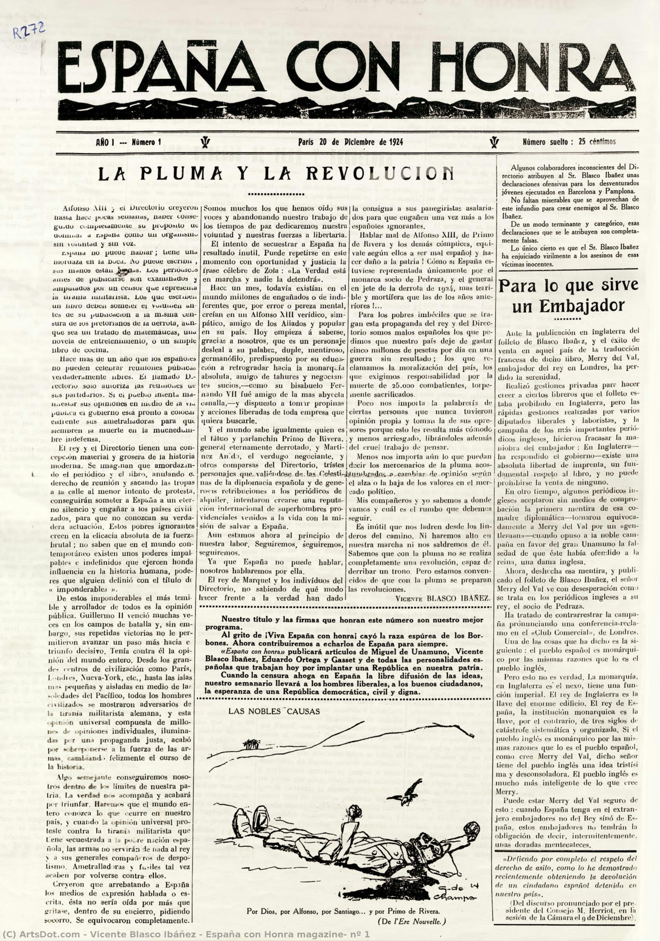 España Con Honra Magazine, Nº 1 — Vicente Blasco Ibáñez