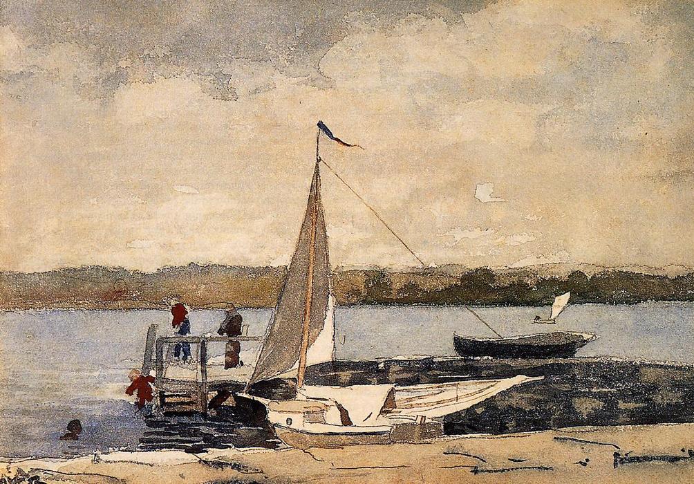 Ein Segelboot Am Hafen, Gloucester — Winslow Homer