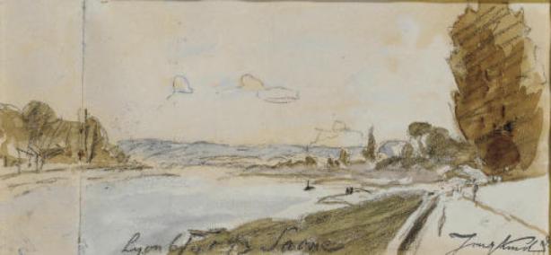 River Landscape On The Outskirts Of Lyon — Johan Barthold Jongkind