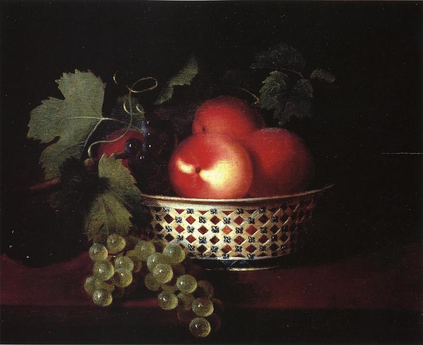 Peaches And Grapes In A Porcelain Bowl — Sarah Miriam Peale