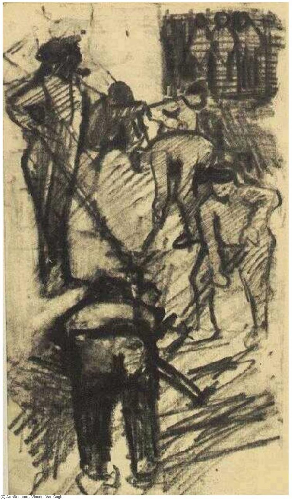 Diggers In Torn-up Street — Vincent Willem Van Gogh