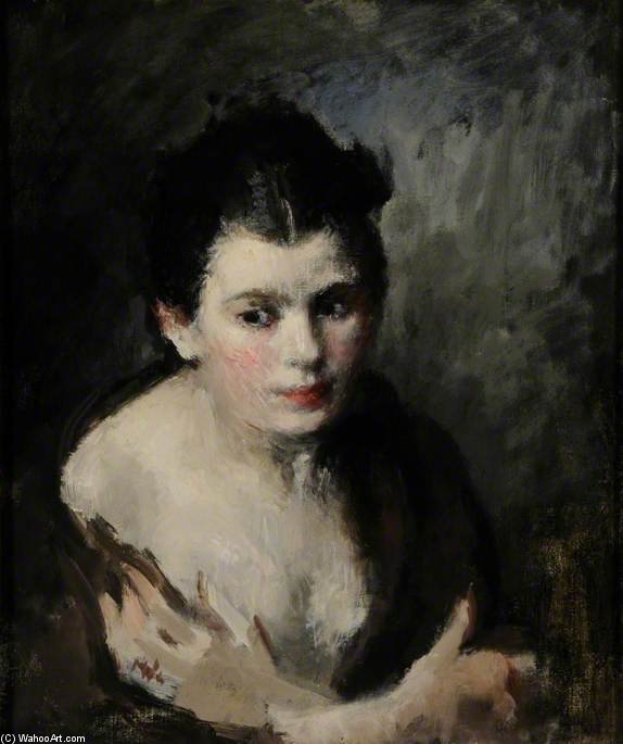 Portrait Of A Girl With Her Wrists Crossed — Henri Tonks
