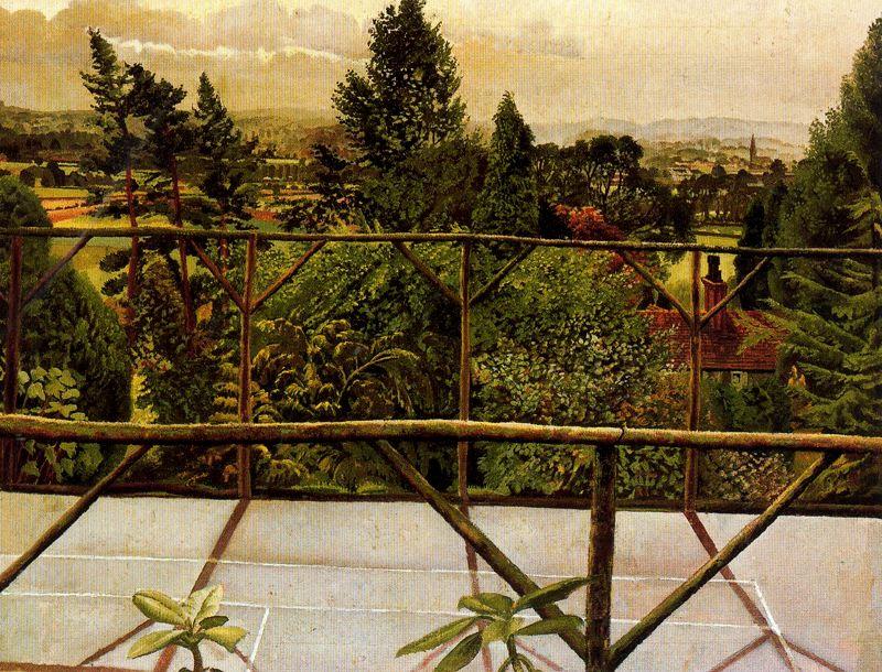 View From The Tennis Court. Cookham — Sir Stanley Spencer