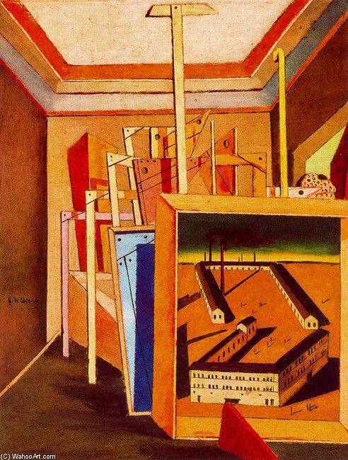 Metaphysisches Interieur Mit Werkstatt — Giorgio De Chirico