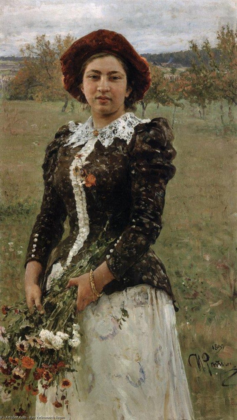 Autumn Bouquet. Portrait Of Vera Repina. — Ilya Yefimovich Repin