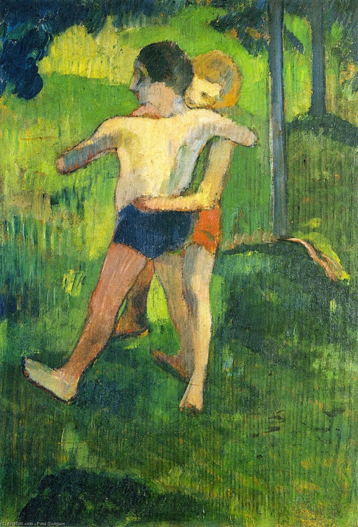 Children Wrestling — Eugène Henri Paul Gauguin