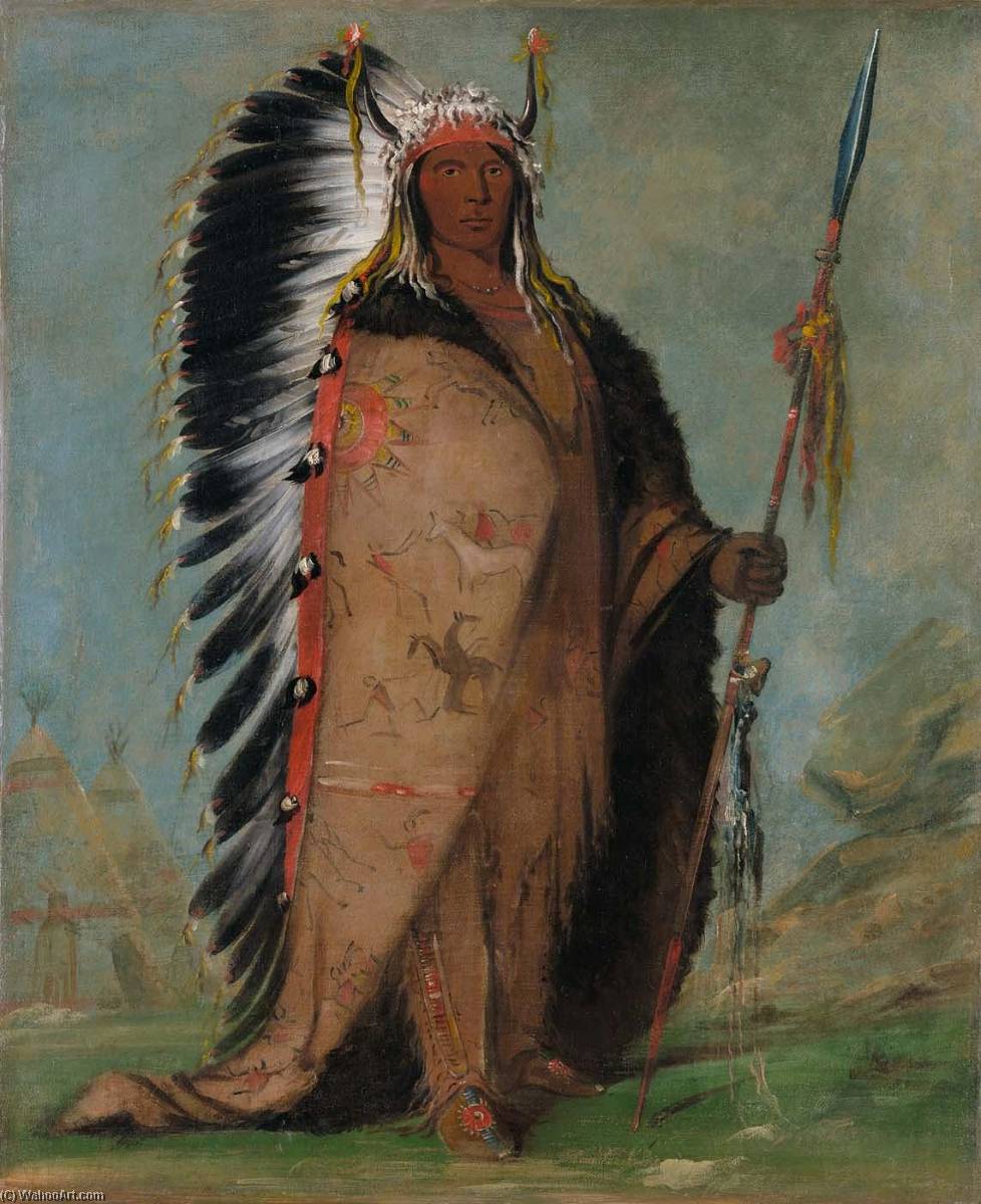Ee Áh Sá Pa, Black Rock, A Two Kettle Chief — George Catlin