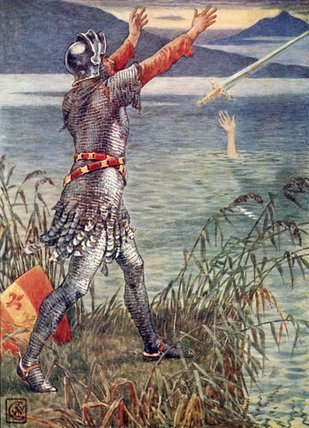Sir Bedevere Casts The Sword Excalibur Into The Lake — Walter Crane
