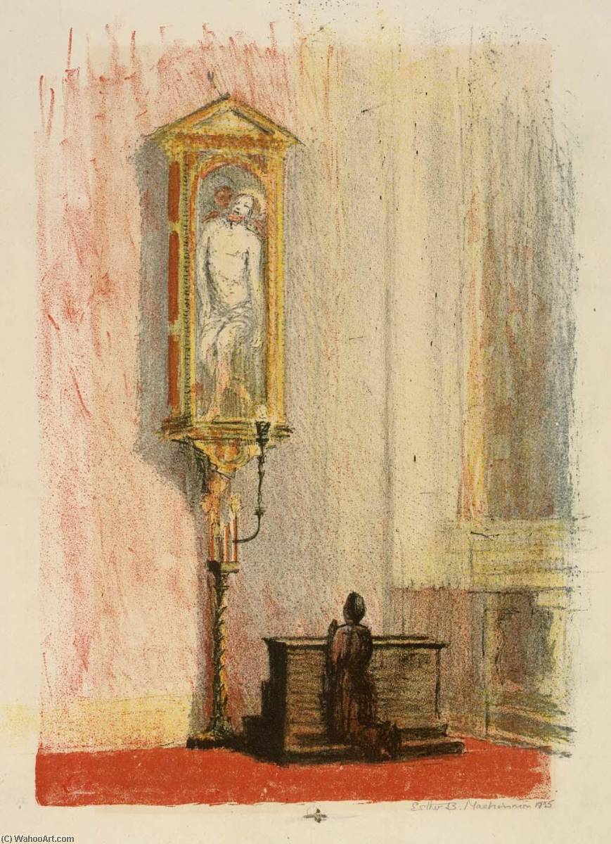 Figure Praying Before Shrine Of Christ — Esther Blaikie Mackinnon