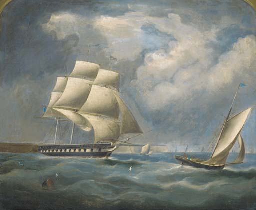 A Frigate Under Reduced Rig In The Channel — Thomas Buttersworth