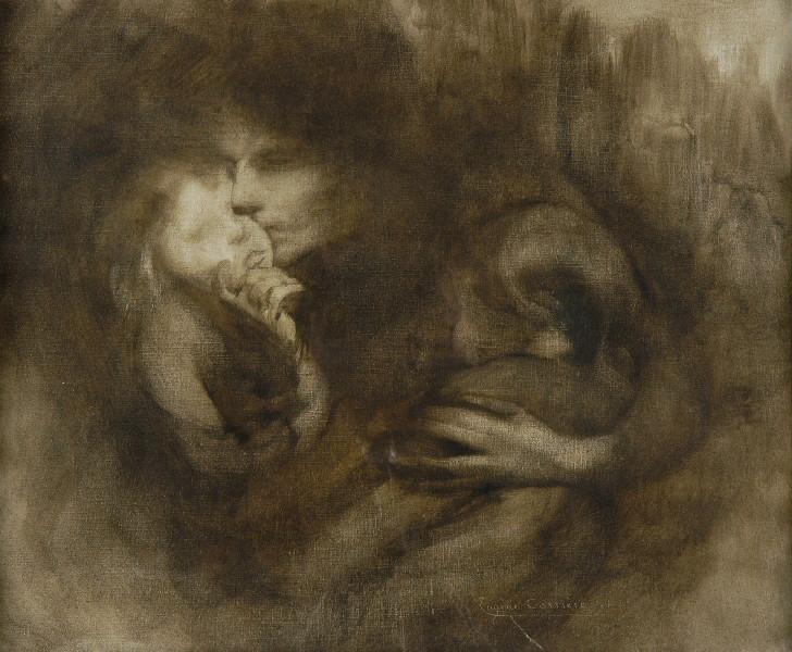 Maternité (titre Attribué) Baiser Maternel. Mère Et Deux Enfants (titre De L'oeuvre Aboutie) — Eugène Anatole Carrière
