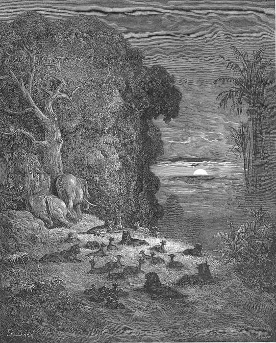 Und Jetzt Erhob Sich Auf Erden Der Siebte Abend Im Eden — Paul Gustave Doré