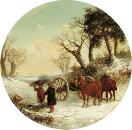 Figures And Horses In A Snow Covered Landscape — Thomas Smythe