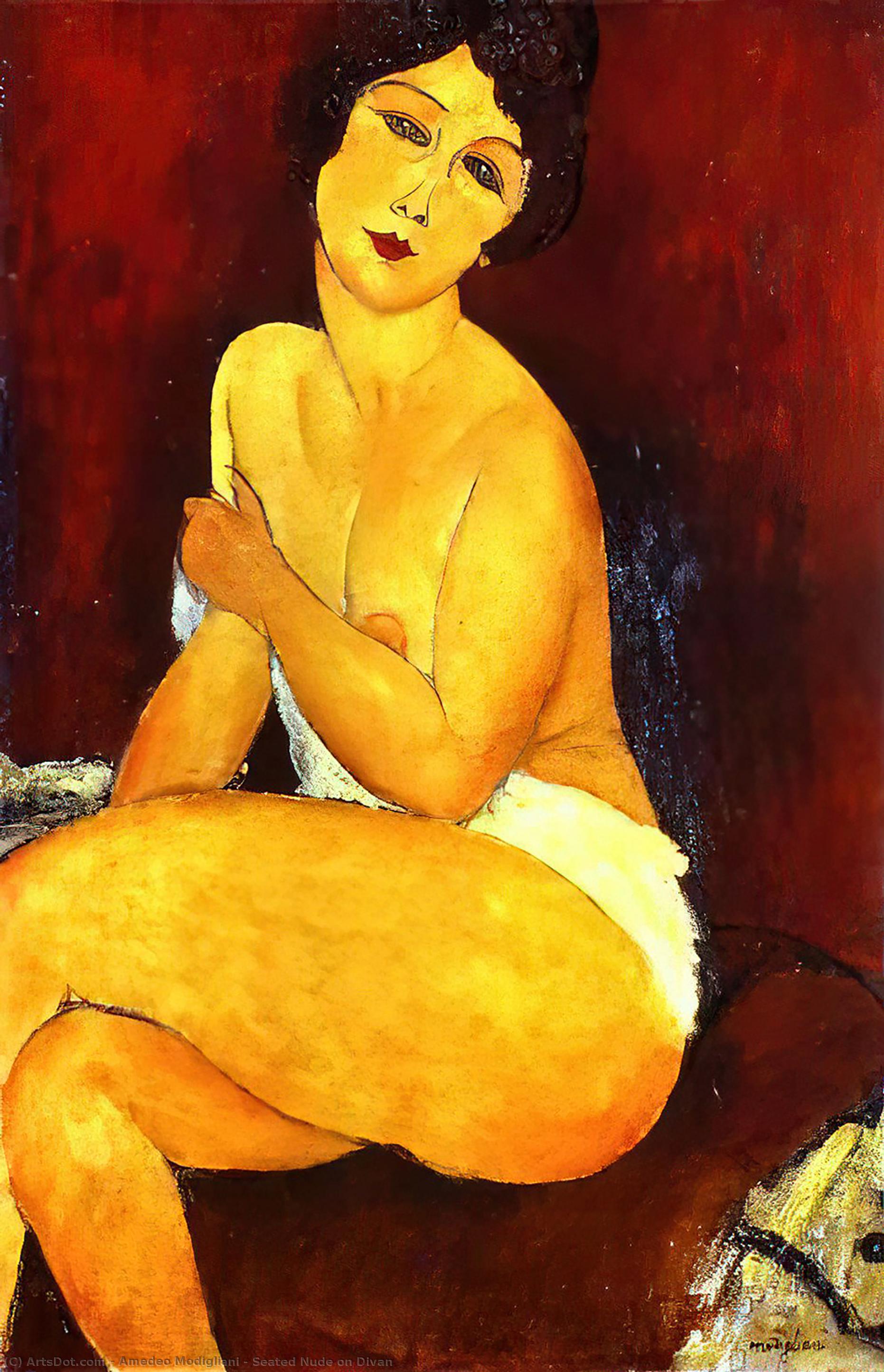 Seated Nude On Divan — Amedeo Clemente Modigliani