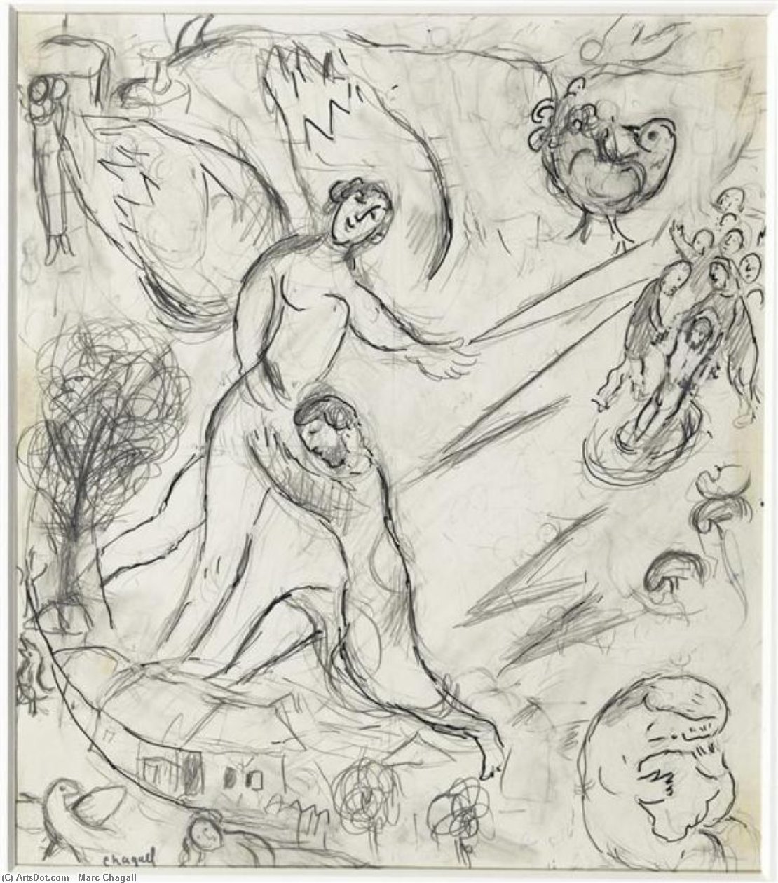 Jacob Wrestling With The Angel — Marc Chagall