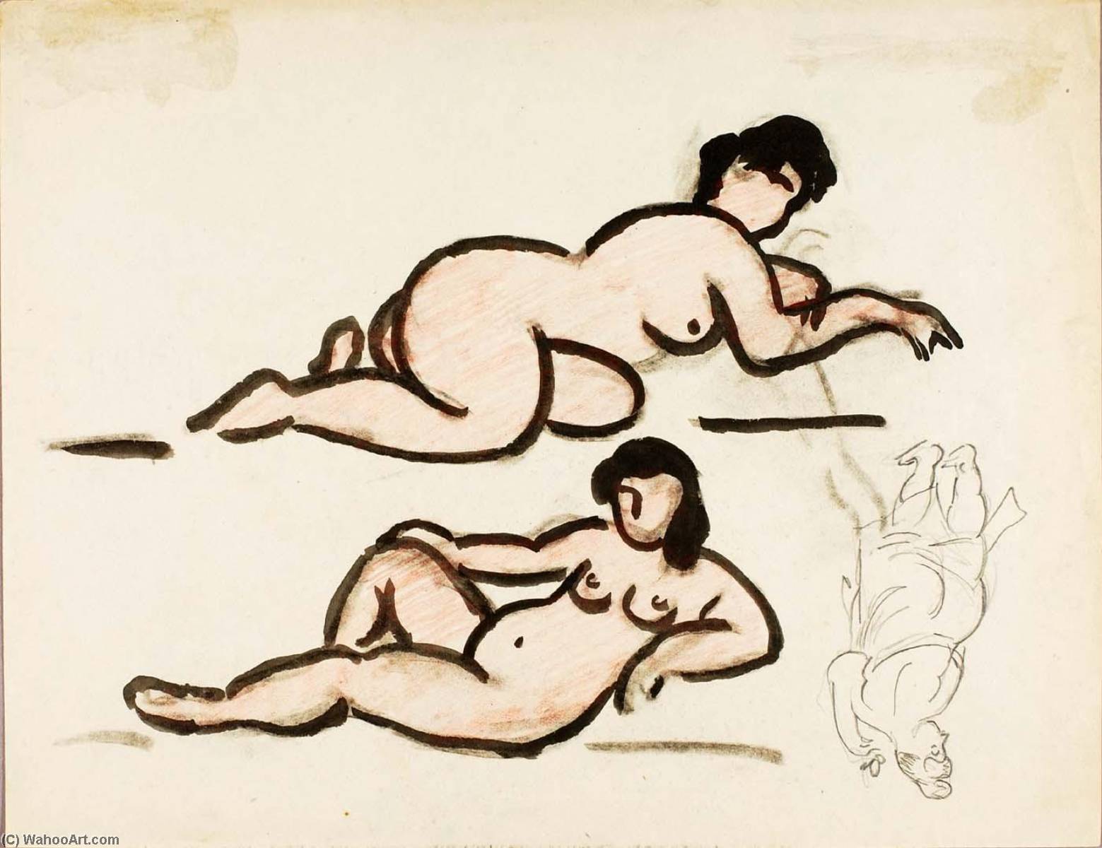 Two Reclining Female Nudes — Carl Newman