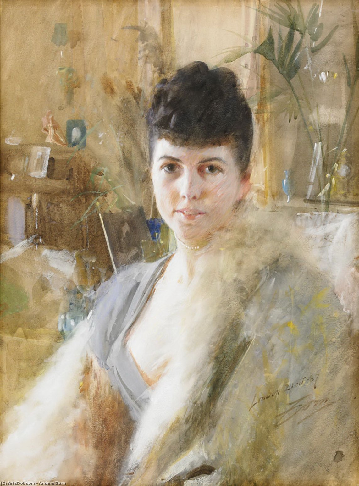 Portrait Of A Lady In A Drawing Room — Anders Leonard Zorn