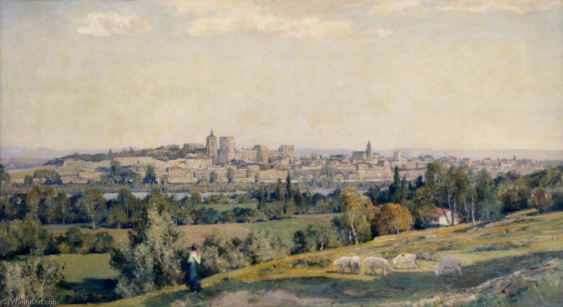 View Of Avignon From Villeneuve, France — Herbert Edwin Pelham Hughes Stanton