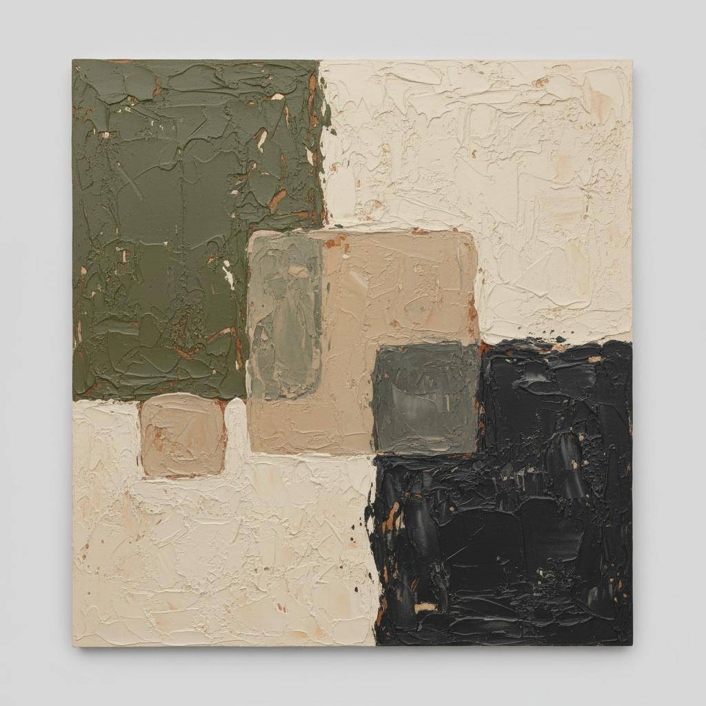Monolithic Fragments In Olive And Charcoal: A Meditative Study Of Eroded Earth — Laurent Fabre