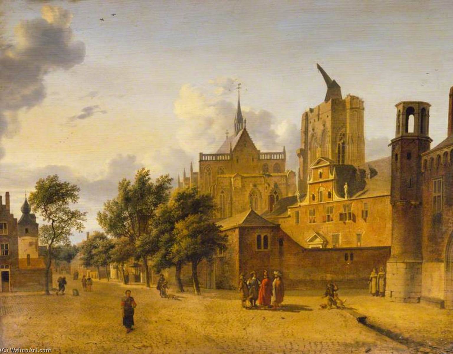 A Street Scene In Cologne — Jan Van Der Heyden
