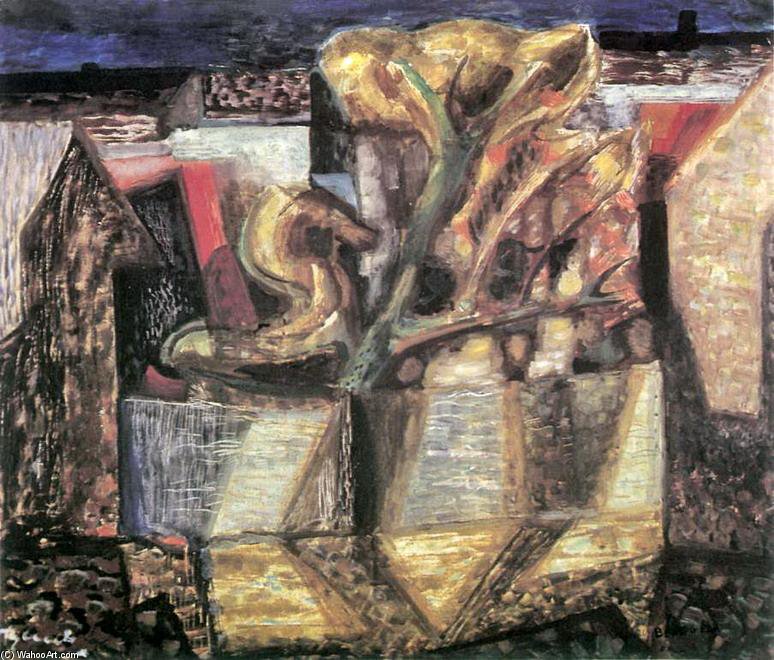 Red Roofed Houses With Tree — Geza Bene