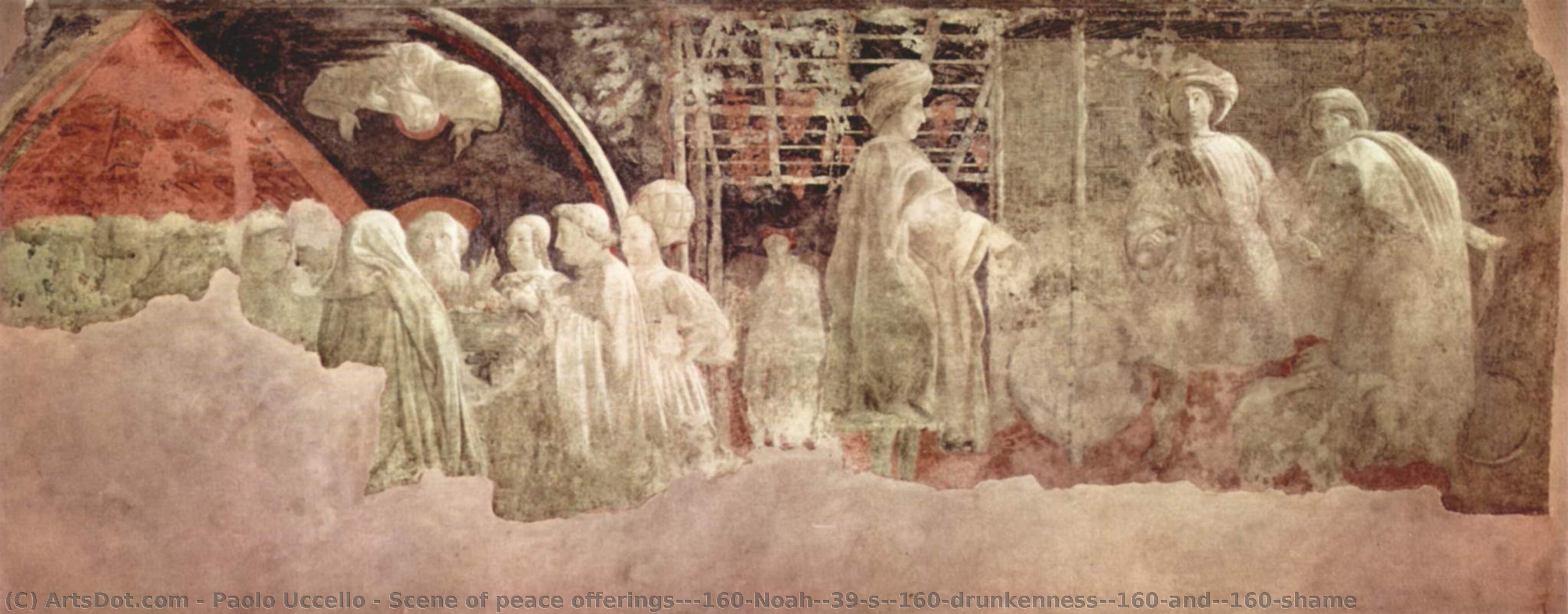 Szene Von Friedensopfern, Noahs Trunkenheit Und Scham — Paolo Uccello