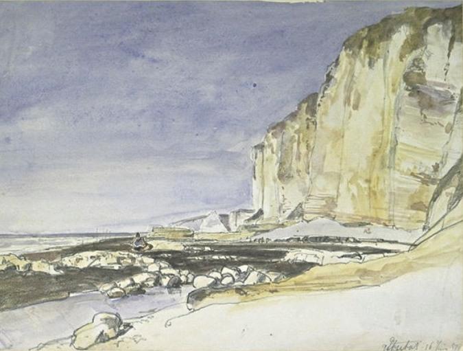View Of Cliffs And The Beach At Etretat — Johan Barthold Jongkind