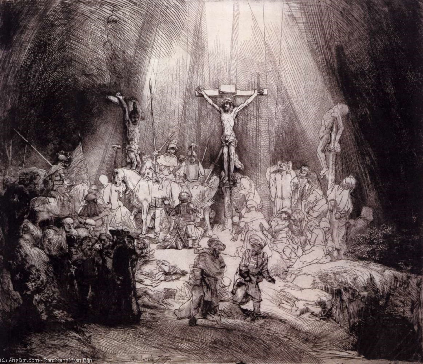 The Three Crosses (first State) — Rembrandt Van Rijn