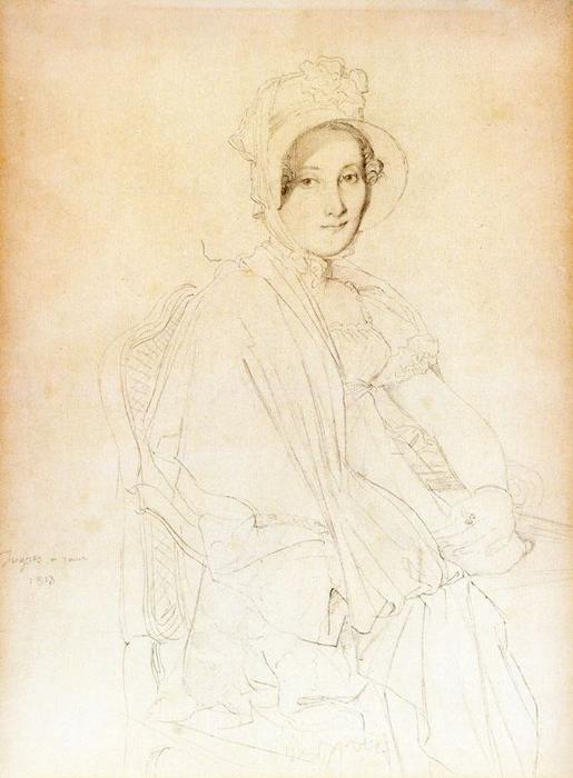 Portrait Drawing Of Marie Marcoz, Later Vicomtesse De Senonnes — Jean-auguste-dominique Ingres