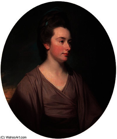 Portrait Of Elizabeth, Viscountess Melbourne, Half-length, In A Mauve Dress — George Romney