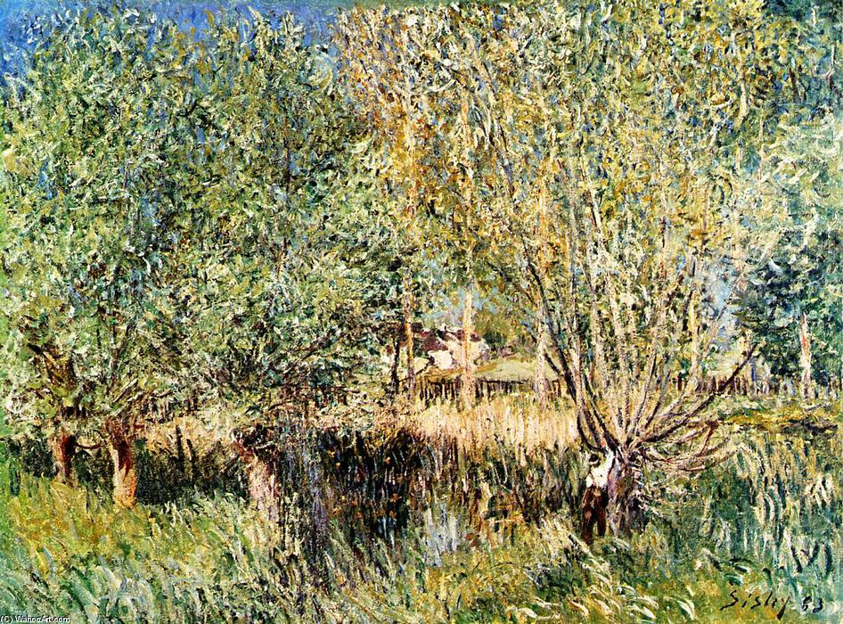 Willows On The Banks Of The Orvanne — Alfred Sisley