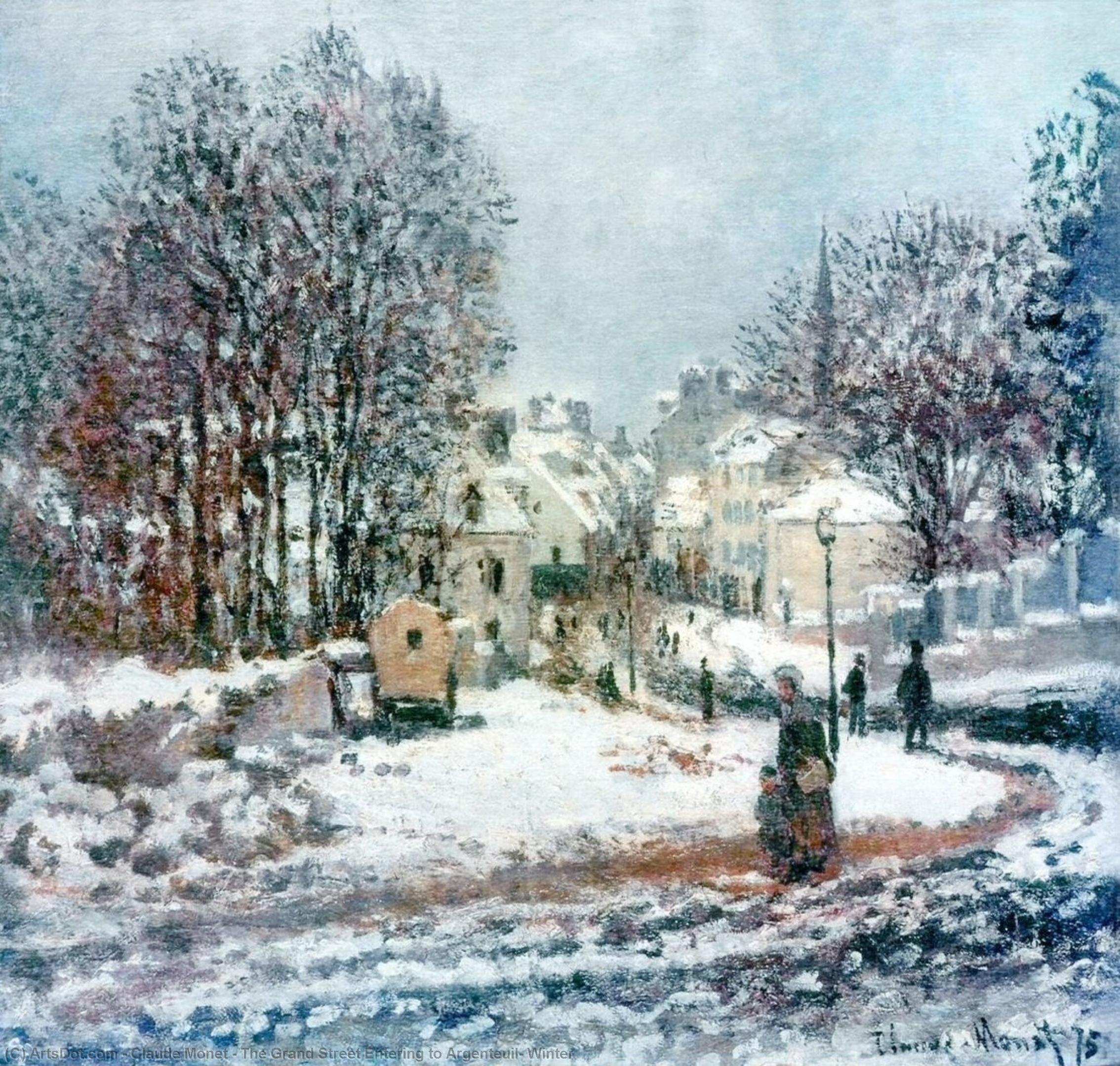 La Calle Grande Entrando A Argenteuil, Invierno — Claude Monet