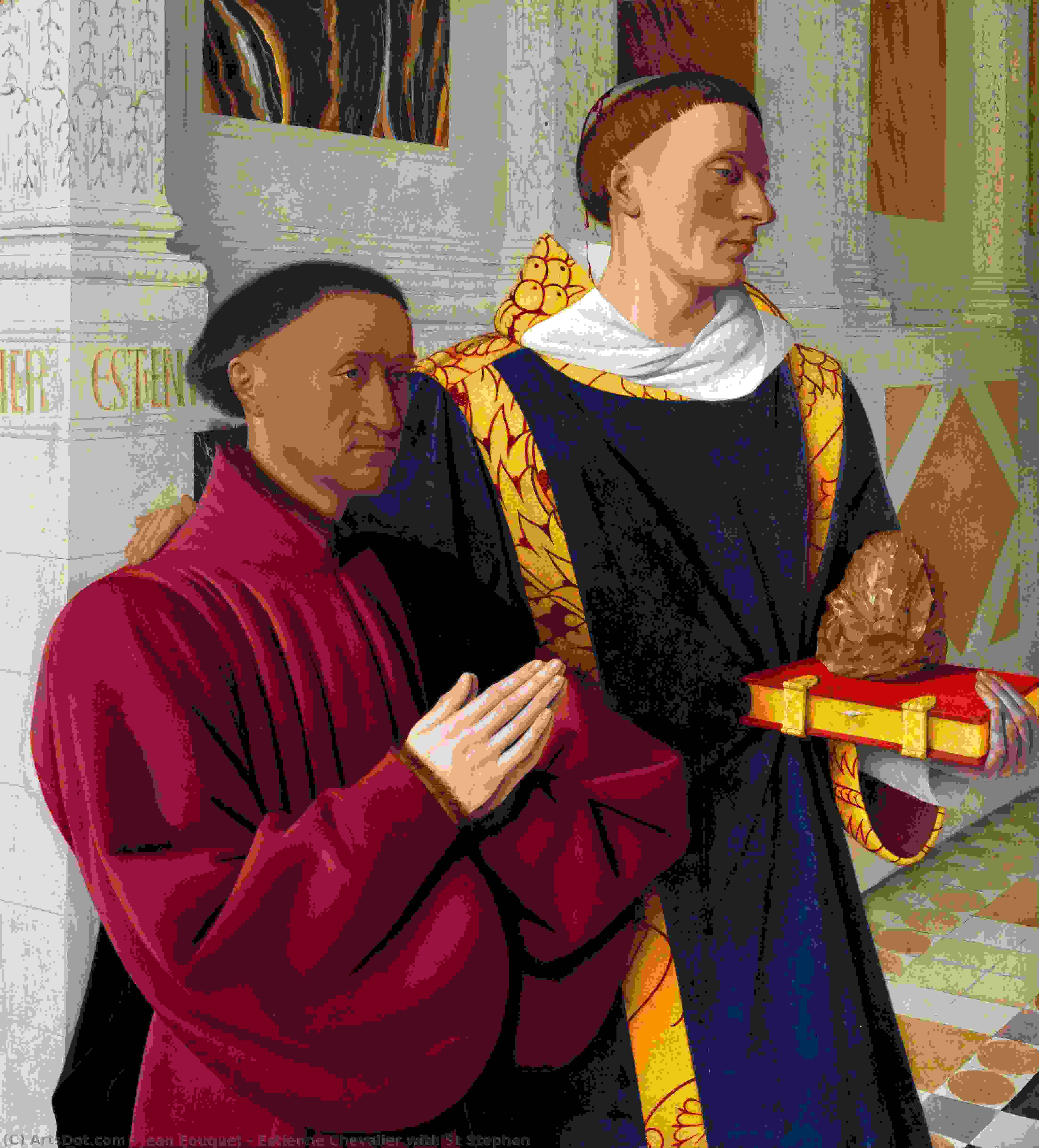 Estienne Chevalier With St Stephen — Jean Fouquet