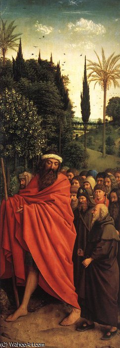The Ghent Altarpiece Adoration Of The Lamb The Holy Pilgrims — Jan Van Eyck