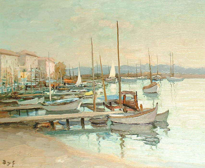 Houses At The Port Of The Gulf Of Juan — Marcel Dyf
