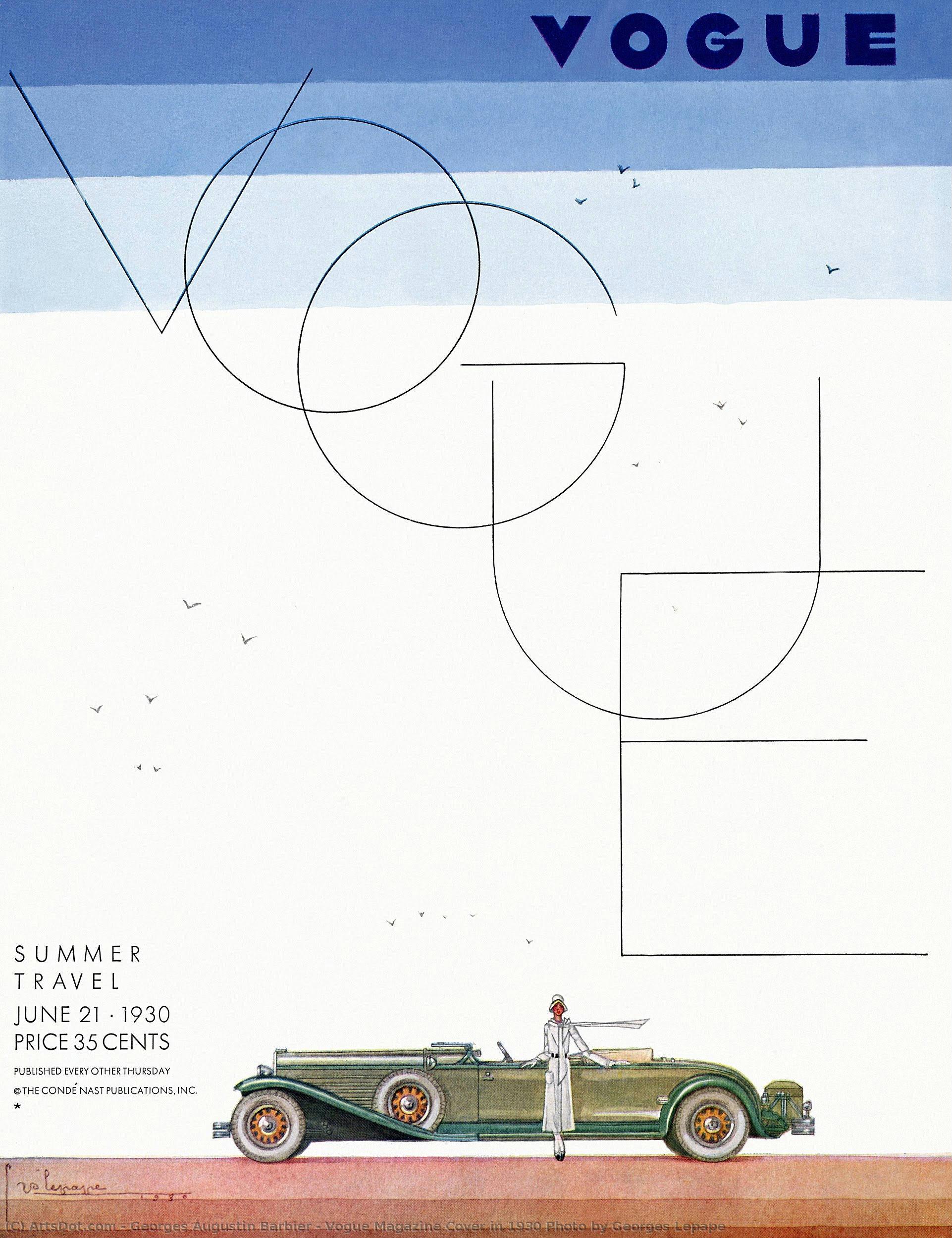 Vogue Magazine Cover In 1930 Photo By Georges Lepape — Georges Augustin Barbier