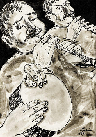 Making Merry - Playing The Zurna And Dhol — Martiros Sarian