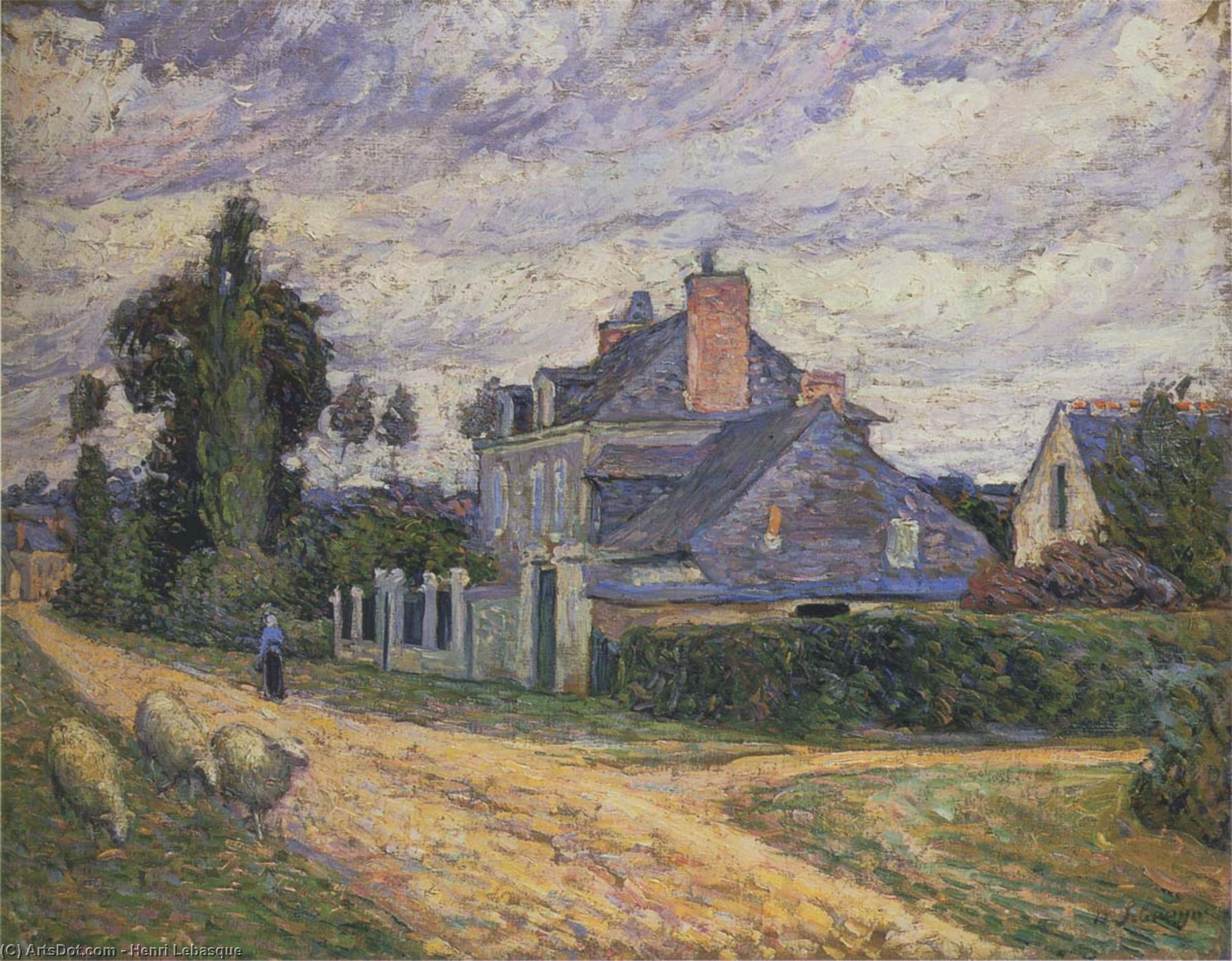 Sheep In The Village Street — Henri Lebasque